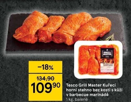 Kuřecí stehna bez kosti marinovaná Barbecue Grill Master Tesco