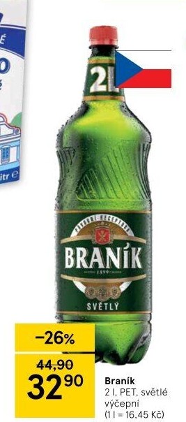 Pivo světlé výčepní 10° Braník