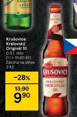 Pivo světlé výčepní Originál Královská 10° Krušovice