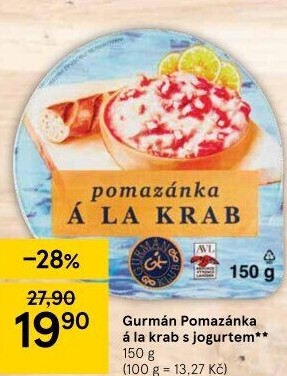 Pomazánka a la krab s jogurtem Gurmán klub