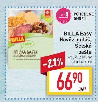 Hovězí guláš s knedlíkem Easy Billa
