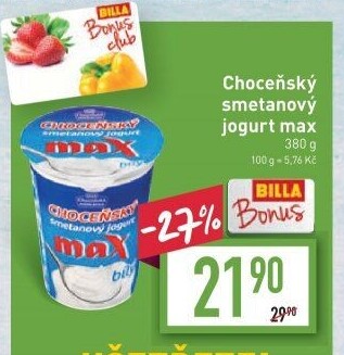 Jogurt smetanový max bílý Choceňský