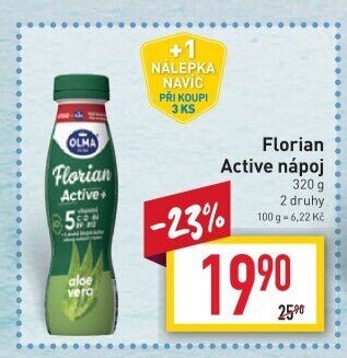 Jogurtový nápoj Florian Active+ Olma