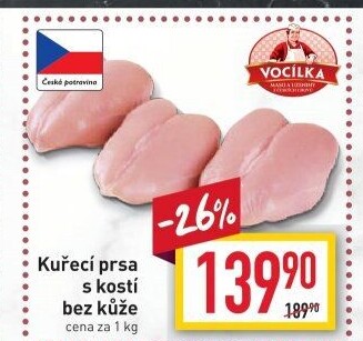 Kuřecí prsa s kostí Vocílka