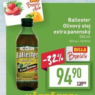 Olivový olej extra panenský Ballester