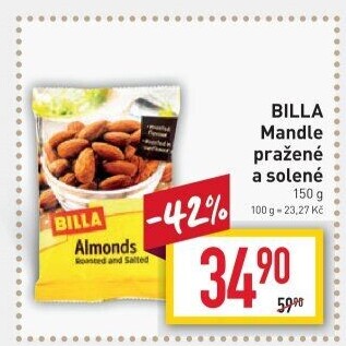 Pražené mandle Billa