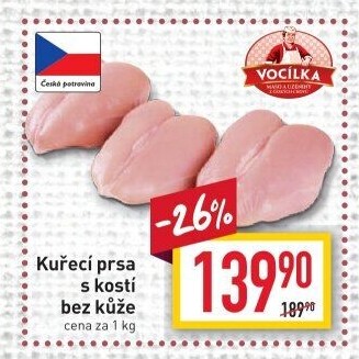 Kuřecí prsa s kostí Vocílka
