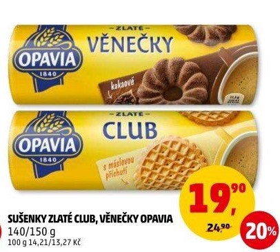 Sušenky Zlaté Club Opavia