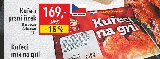 Kuřecí prsní řízky marinované Barbecue Vodňanské kuře