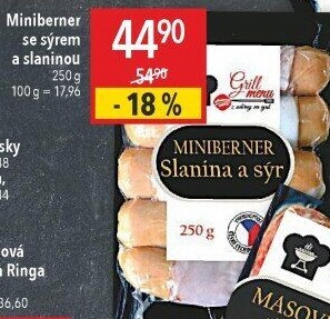 Miniberner se sýrem a slaninou Příbramská uzenina