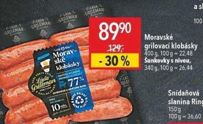 Moravské klobásky Láďa Grileman Kostelecké uzeniny