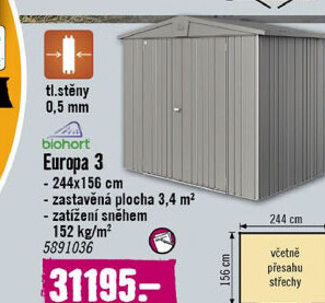 Plechový zahradní domek Biohort