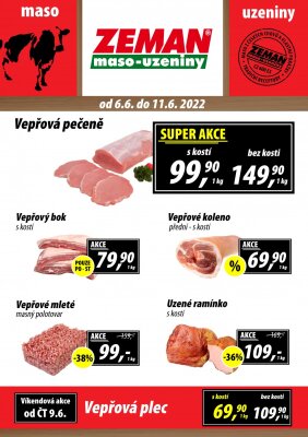 akční leták ZEMAN maso - uzeniny 6.6.2022-11.6.2022