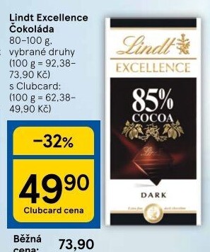 Čokoláda Excellence Lindt
