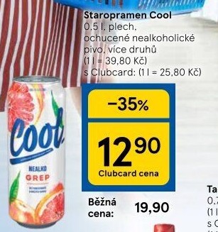 Nealkoholické pivo ochucené Staropramen Cool
