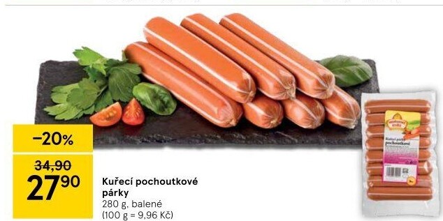 Párky kuřecí pochoutkové Vodňanské kuře