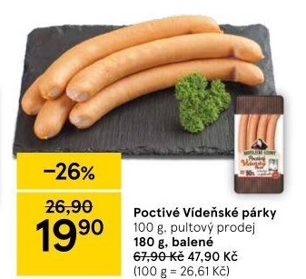 Párky vídeňské poctivé Kostelecké uzeniny