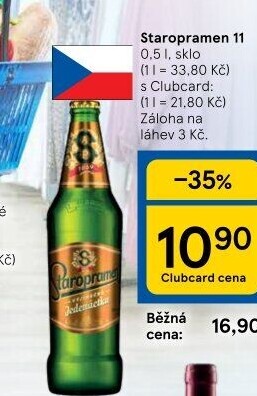 Pivo světlý ležák 11° Staropramen
