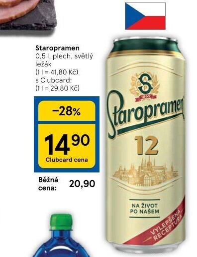 Pivo světlý ležák Staropramen
