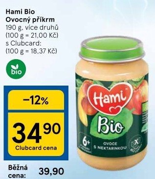 Příkrm ovocný BIO Hami