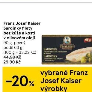 Sardinky filety v oleji Exclusive Franz Josef Kaiser