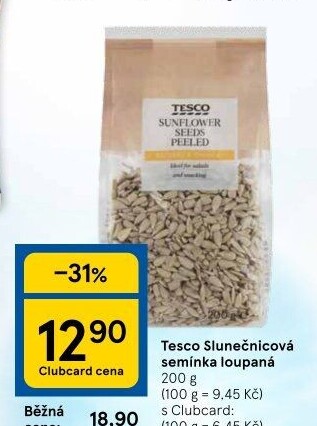 Slunečnicová semínka Tesco