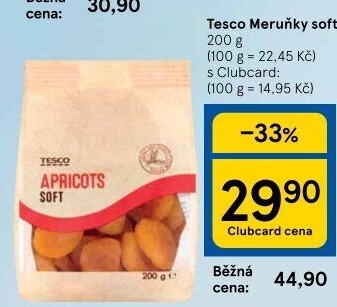 Sušené meruňky Tesco