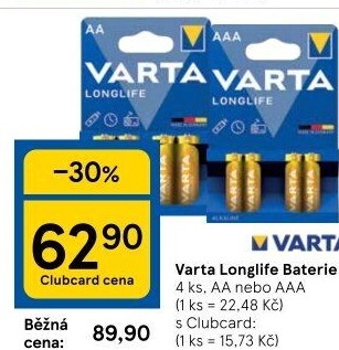Baterie alkalické Longlife Varta