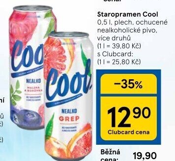 Nealkoholické pivo ochucené Staropramen Cool