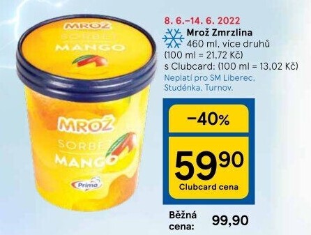 Sorbet v kelímku Mrož Prima