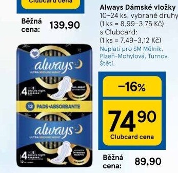 Vložky dámské Always