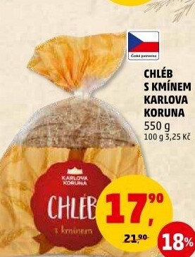 Chléb s kmínem Karlova Koruna