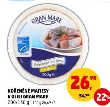 Matjesy kořeněné v oleji Gran Mare