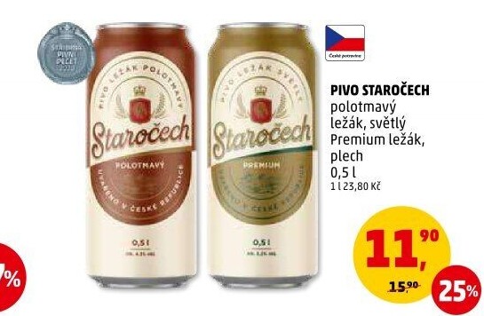 Pivo polotmavý ležák Staročech