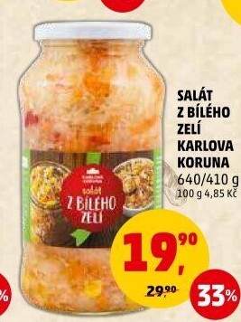 Salát z bílého zelí Karlova Koruna