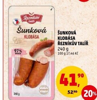 Šunková klobása Řezníkův talíř