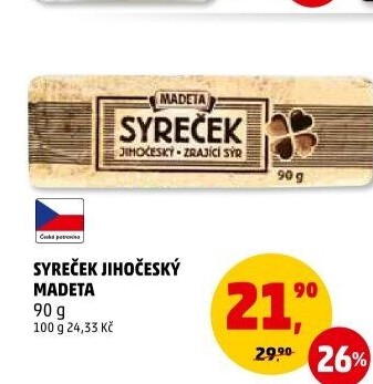 Sýr Syreček Jihočeský Madeta