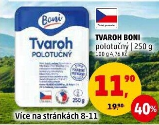 Tvaroh polotučný Boni