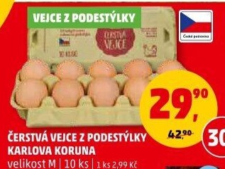 Vejce z podestýlky M Karlova Koruna