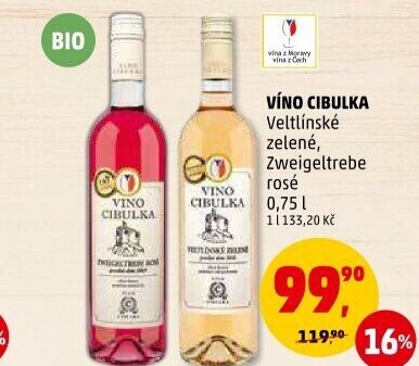 Víno Veltlínské zelené Víno Cibulka