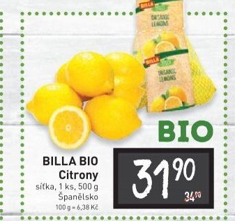 Citrony Naše Bio Billa