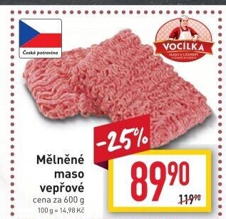 Maso mleté vepřové Vocílka