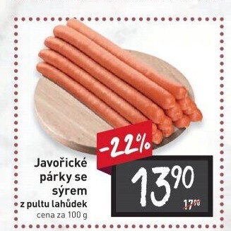 Párky javořické se sýrem