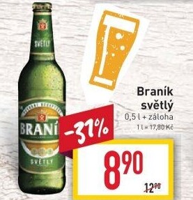 Pivo světlé výčepní 10° Braník