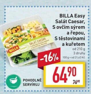 Salát Caesar Easy Billa