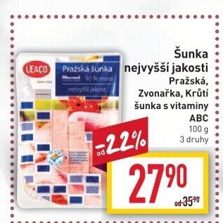 Šunka pražská nejvyšší jakosti LE&amp