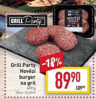 Hovězí burger Grill Party