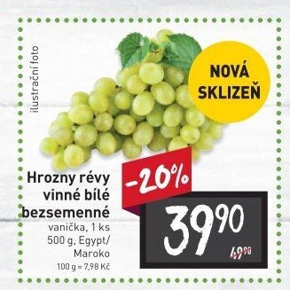 Hrozny bílé bezsemenné