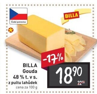 Sýr Gouda 48% Billa