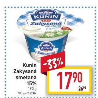 Zakysaná smetana Kunín 15%